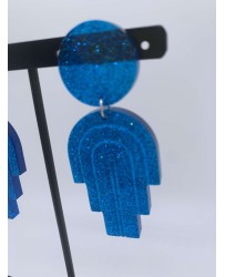Man bleu paillette