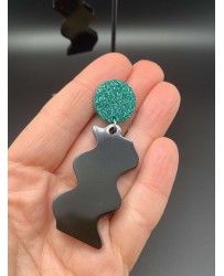 Caro noir et vert pailleté